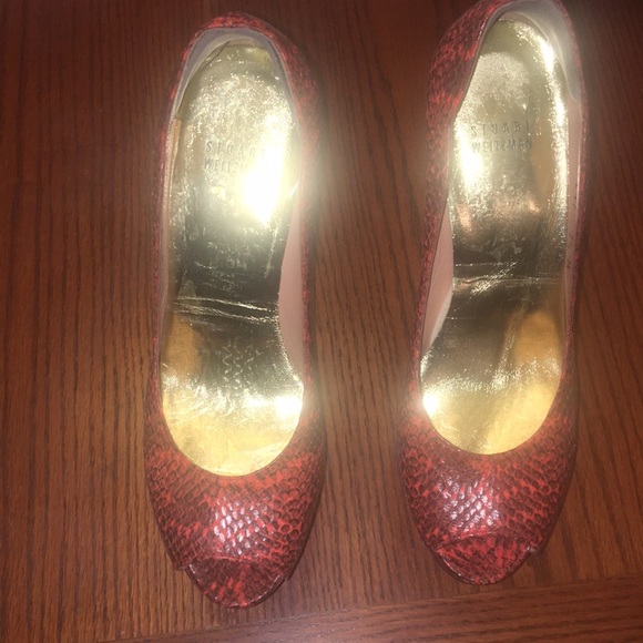 Stuart Weitzman red platform pumps / stilettos 👠 - Picture 2 of 6